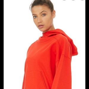 Alo Yoga Low Key Hoodie Cherry Pop (red) NWT